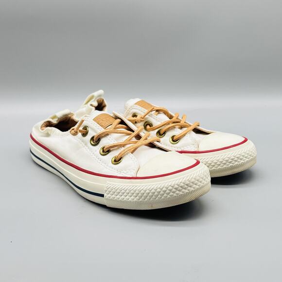 Converse Shoes Women 6 White Tan Chuck Taylor All Star Shoreline Slip On Sneaker - Picture 2 of 10
